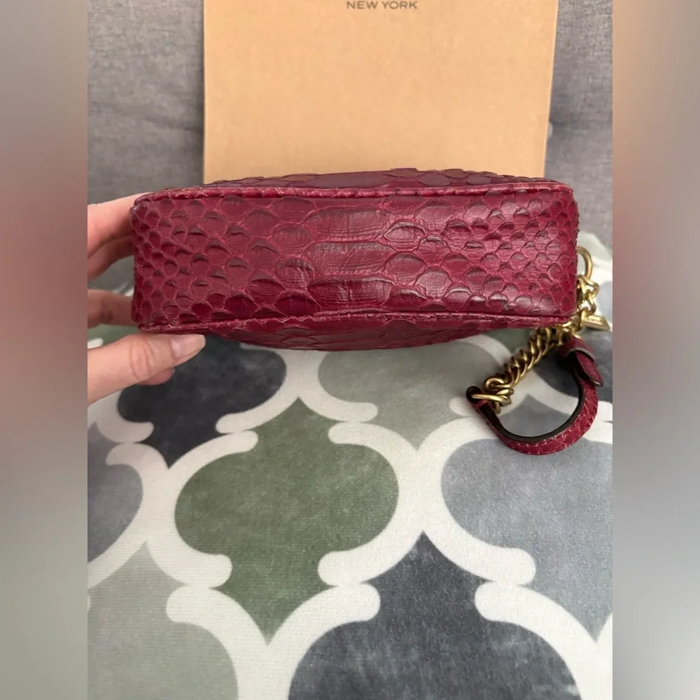 Coach Red Embossed Leather Wristlet - Picture 5 of 9
